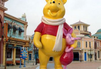 室內維尼熊雕塑，拉絲海洋雕塑，抽象效果