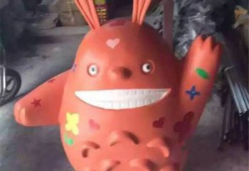 公園龍貓雕塑，噴砂發光雕塑，鑄銅工藝