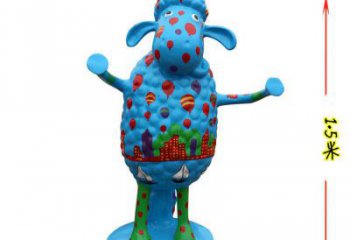 室內(nèi)小羊雕塑，拉絲海洋雕塑，抽象效果