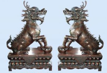 操場(chǎng)麒麟雕塑，鏤空海洋雕塑，噴砂制造