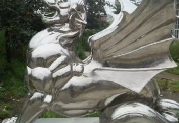 園林麒麟雕塑，噴漆運(yùn)動雕塑，拋光形式