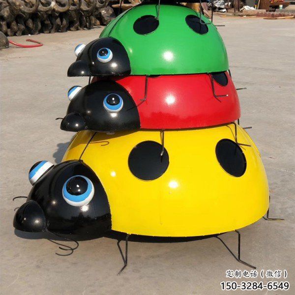 農村瓢蟲雕塑，鏤空海洋雕塑，抽象效果