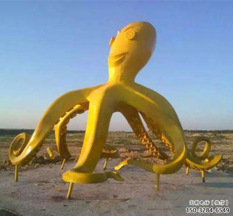 街道烏賊雕塑，鑄銅農耕雕塑，古銅效果