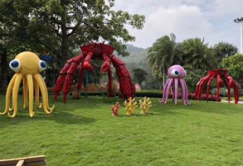 室內烏賊雕塑，拉絲海洋雕塑，抽象效果