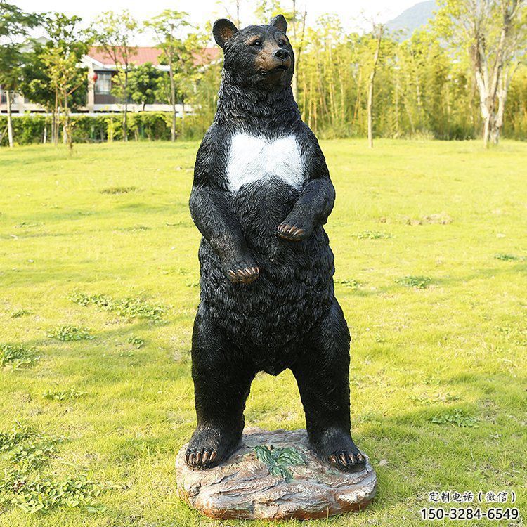 街道黑熊雕塑，鍛造動物雕塑，古銅效果