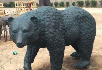 彩繪黑熊雕塑 仿真動物雕塑 步行街?jǐn)[件