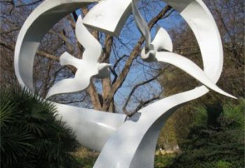 售樓部鴿子雕塑，噴砂發光雕塑，彩繪題材