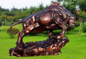 城市開(kāi)荒牛雕塑 風(fēng)景區(qū)彩繪雕塑 抽象擺件