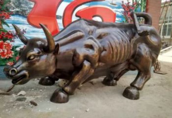 創(chuàng)意開(kāi)荒牛雕塑 步行街店門口雕塑 動(dòng)物小品