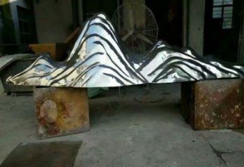 小區假山雕塑，拉絲景觀雕塑，抽象效果