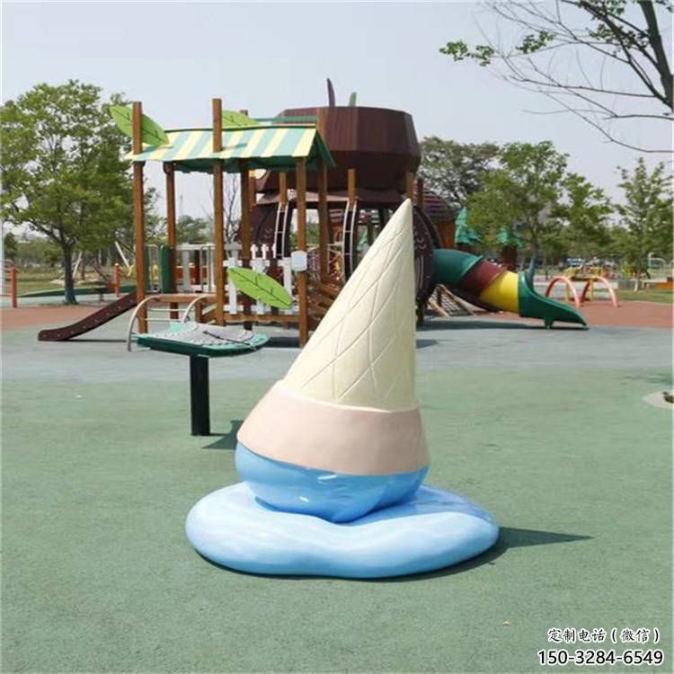 幾何冰淇淋雕塑廠家 飯店雪糕雕塑 冷飲主題擺件