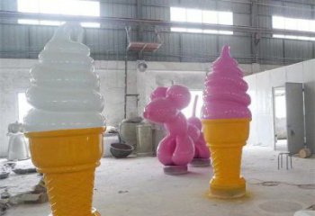 操場冰淇淋雕塑，鏤空海洋雕塑，噴砂制造