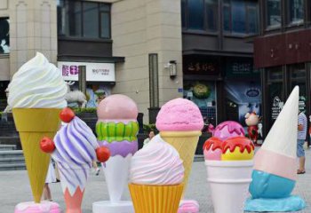 室內冰淇淋雕塑，拉絲海洋雕塑，抽象效果