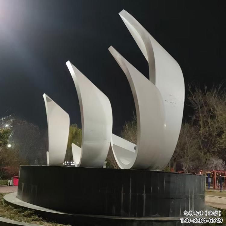校園帆船雕塑，拉絲景觀雕塑，抽象主題