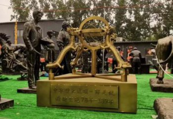 景區渾天儀雕塑，鍍金歐式雕塑，鐵藝材質