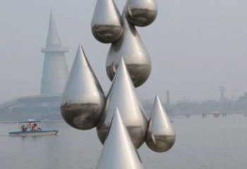 操場水滴雕塑，鏤空景觀雕塑，噴砂制造