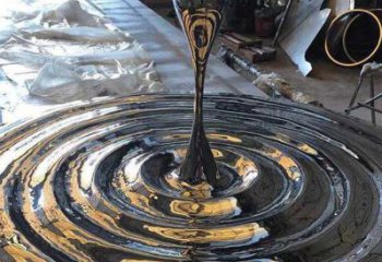 景區水滴雕塑，鍍金歐式雕塑，鐵藝材質