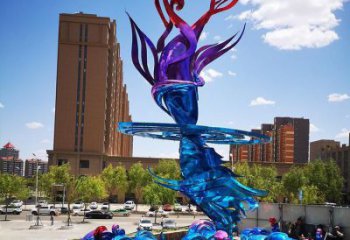 廣場(chǎng)海浪雕塑，抽象水景雕塑，抽象效果