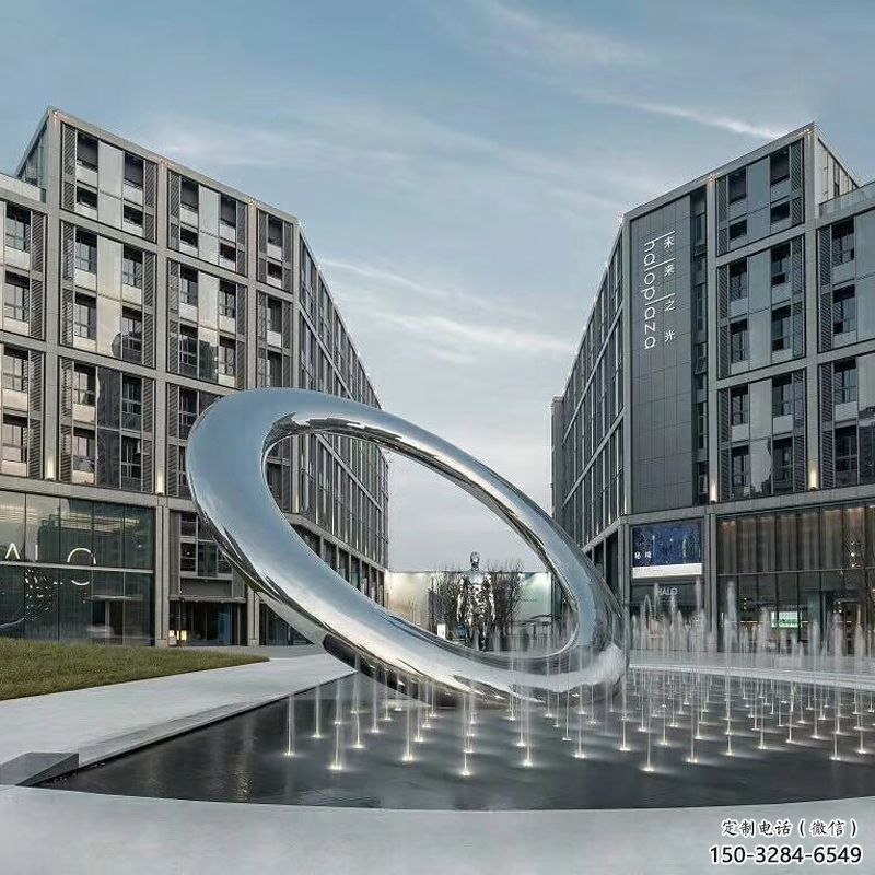 大型圓環(huán)雕塑，仿古景觀雕塑，拋光擺件