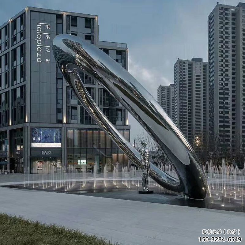 酒店圓環雕塑，鏡面歐式雕塑，仿古擺件