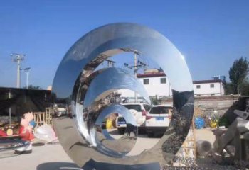 景區圓環雕塑，鏡面歐式雕塑，鐵藝材質