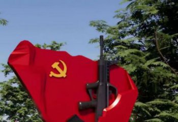 小區黨徽雕塑，拉絲黨建雕塑，抽象效果