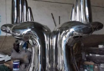 步行街座椅雕塑，鍛造景觀雕塑，鏡面方式