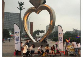 村口戒指雕塑 啞光景觀擺件 公園雕塑