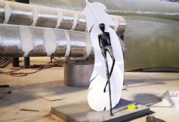 歐式羽毛雕塑 抽象希望擺件 景觀場雕塑