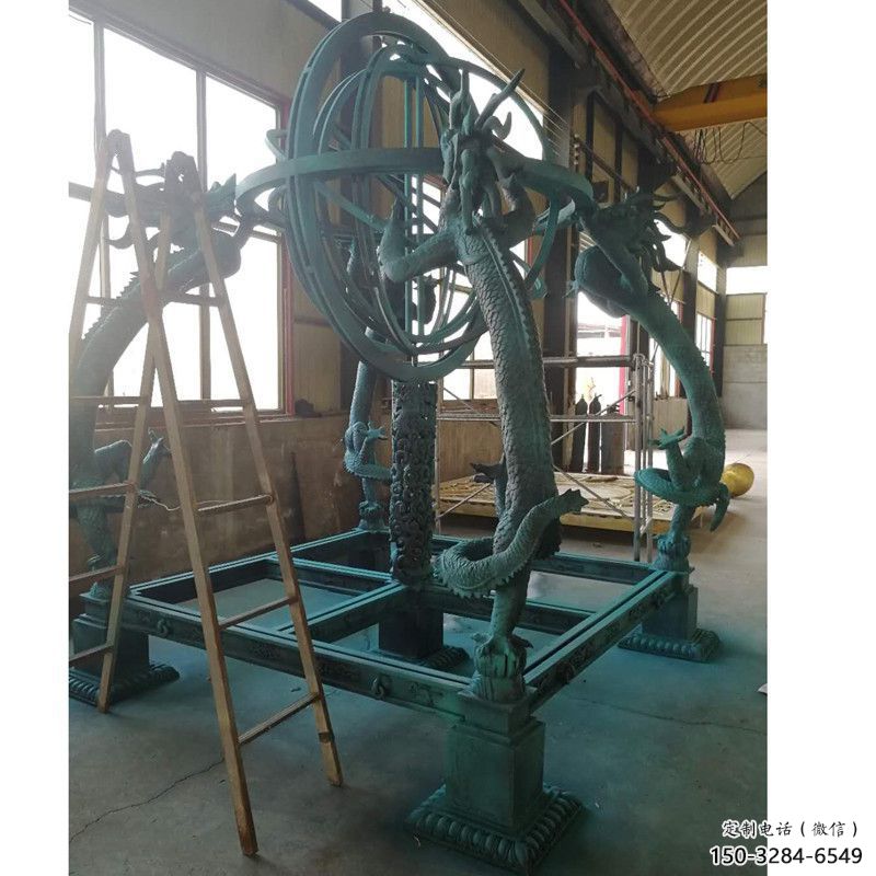 步行街地動儀雕塑，鍛造景觀雕塑，噴漆方式