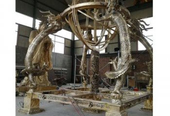 公園地動儀雕塑，噴砂發光雕塑，鍛造工藝