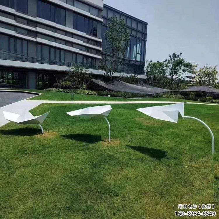 廣場(chǎng)飛機(jī)雕塑 抽象景觀小品 烤漆雕塑