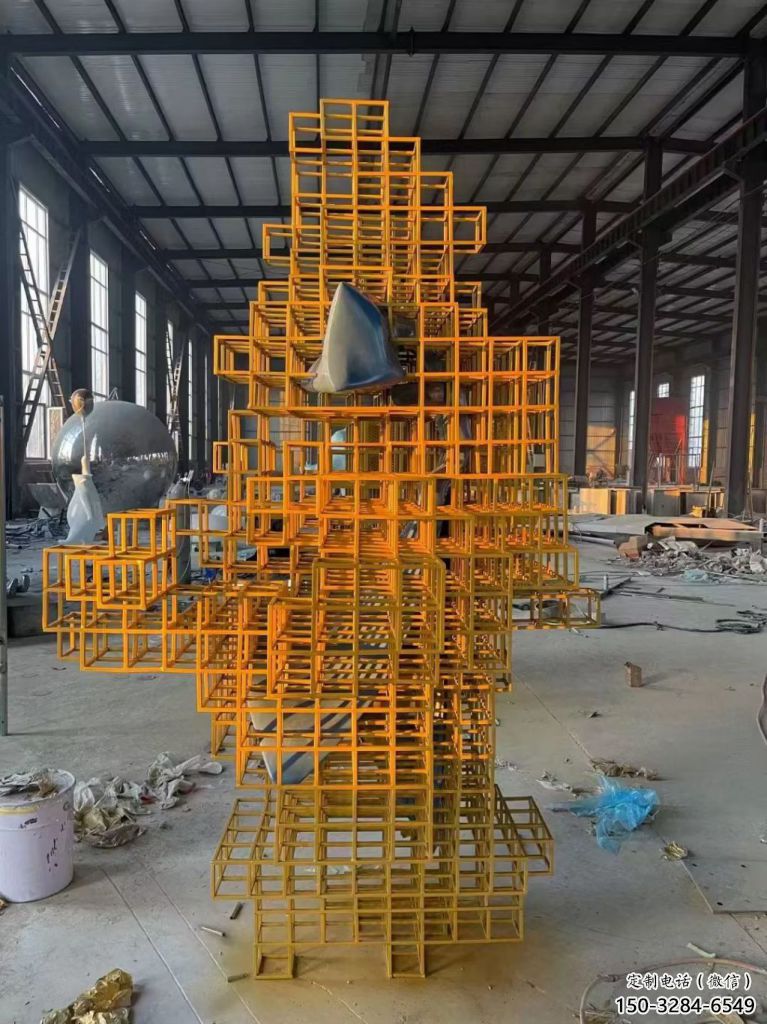 異形魔方雕塑 現代校園小品 校園雕塑