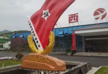 國旗雕塑，革命黨建雕塑，黨建擺件