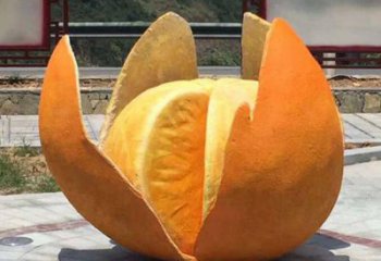 橙子雕塑 拉絲景觀水果雕塑 步行街雕塑