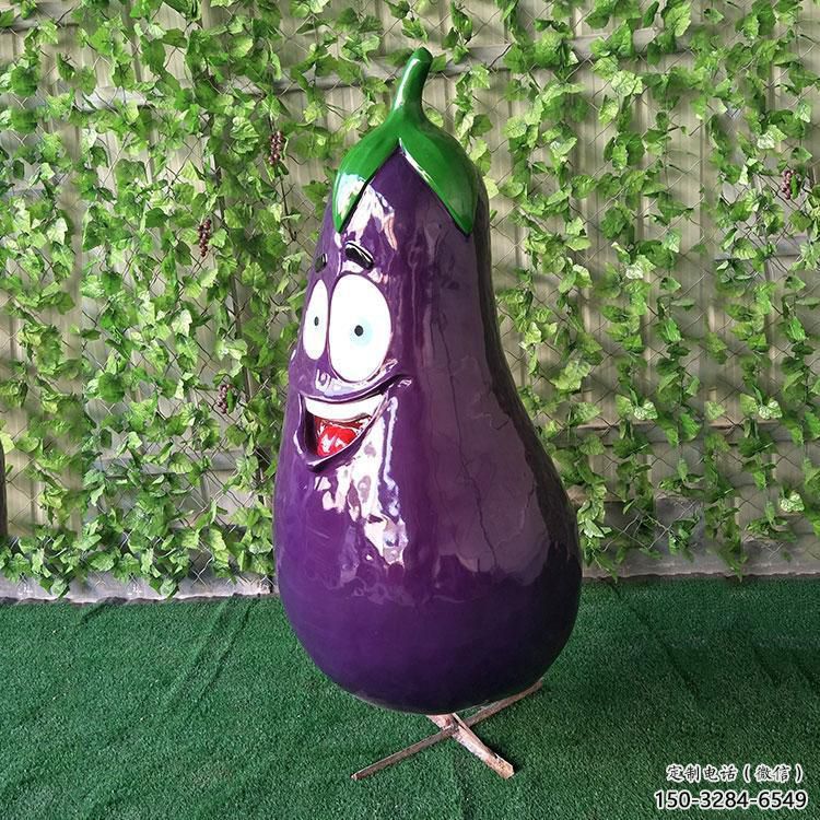 仿真茄子雕塑 庭院彩繪雕塑 田間小品