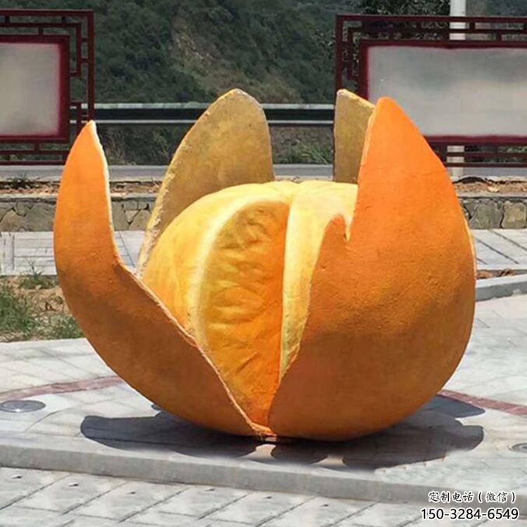 檸檬雕塑，水果仿真擺件，公園廣場雕塑 (5)