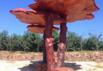 別墅區(qū)靈芝雕塑 大型別墅區(qū)植物雕塑 仿真果蔬雕塑