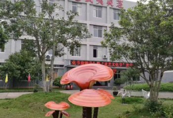 街道靈芝雕塑 現(xiàn)代景觀植物雕塑 彩繪果蔬雕塑