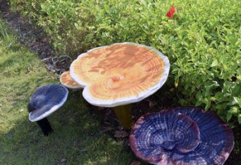 農(nóng)村靈芝雕塑 抽象藝術(shù)植物雕塑 烤漆果蔬雕塑