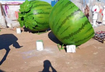 創意西瓜雕塑 步行街店門口雕塑 果蔬小品