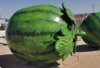 田間西瓜雕塑 彩繪仿真雕塑 園林擺件