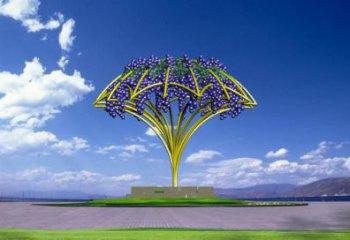 廣場葡萄雕塑 抽象果蔬雕塑 烤漆水果雕塑