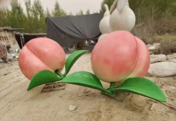 步行街桃子雕塑 游樂場果蔬雕塑 鑄造水果雕塑