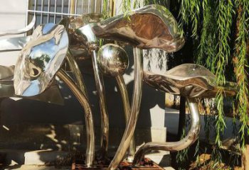 草地荷葉雕塑 現(xiàn)代校園植物雕塑 大型花卉雕塑