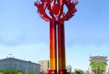 街道精神堡壘雕塑 現(xiàn)代景觀標(biāo)牌雕塑 彩繪標(biāo)識(shí)雕塑