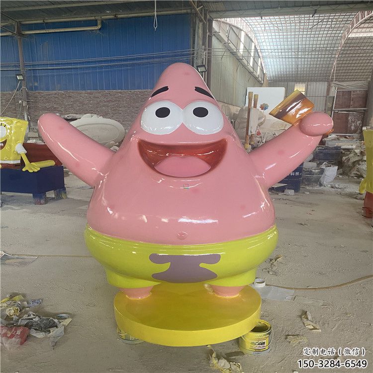 鑄造海綿寶寶雕塑 中式村口卡通雕塑 景觀動漫雕塑