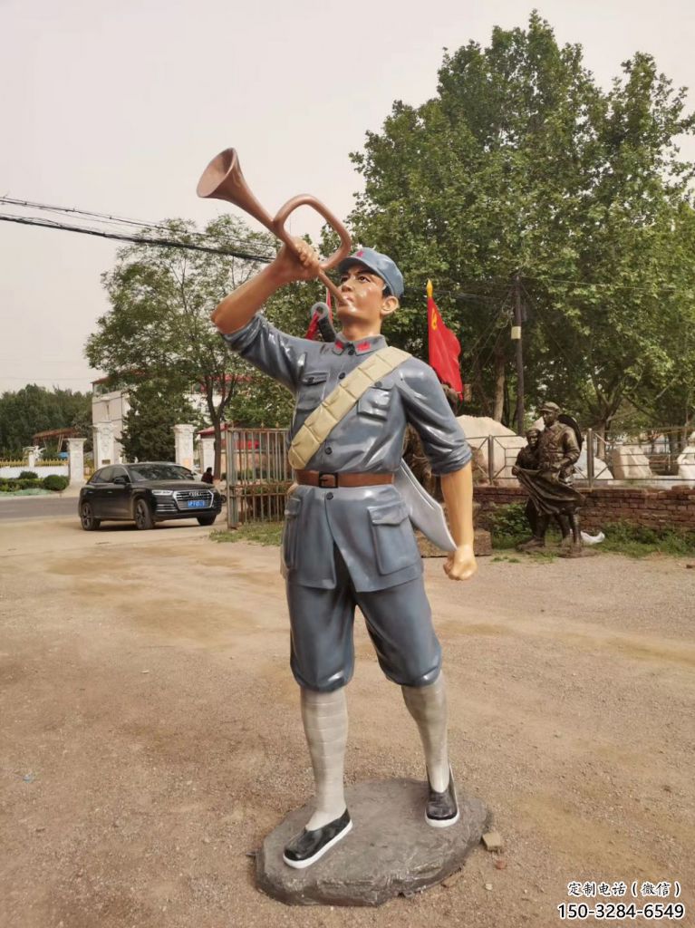 廣場紅軍雕塑 抽象革命雕塑 烤漆抗戰雕塑