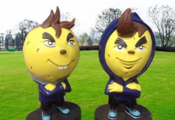 大頭兒子雕塑 庭院卡通雕塑 彩繪擺件