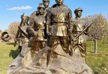 別墅區(qū)紅軍雕塑 大型別墅區(qū)抗戰(zhàn)雕塑 剪影革命雕塑